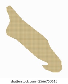 Aruba dotted map. Digital style map of the country on white background. Aruba shape with square dots. Colored dots style. Small size squares. Trending vector illustration.