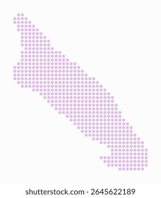 Aruba dotted map. Digital style map of the country on white background. Aruba shape with circle dots. Colored dots style. Large size circles. Creative vector illustration.