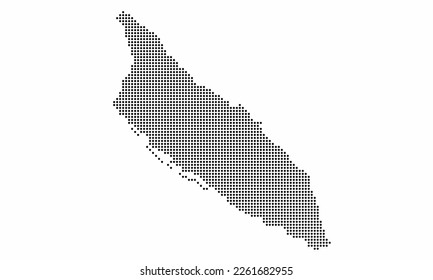 Aruba dotted map with grunge texture in dot style. Abstract vector illustration of a country map with halftone effect for infographic. 