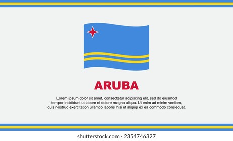 Plantilla de diseño de fondo de resumen de la bandera de Aruba. Ilustración del Vector del Día de la Independencia de Aruba. Diseño de Aruba