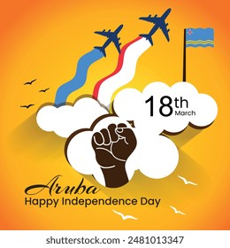 Aruba Flag Abstract Background Design Template. Aruba Independence Day Banner Wallpaper Vector Illustration. Aruba Independence Day