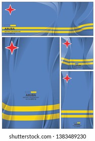 Aruba flag abstract colors background. Collection banner design. brochure vector illustration.