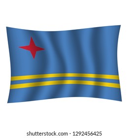 Aruba flag background with cloth texture. Aruba Flag vector illustration eps10. - Vector