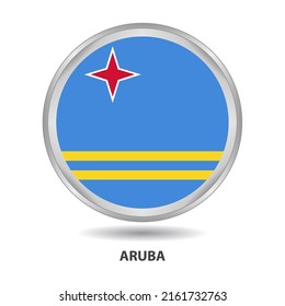 Aruba  flag badge icon, button, vector series