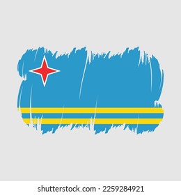 Aruba Flag Pinselstriche, Vektorgrafik