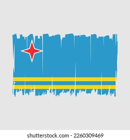 Aruba Flag Pinselstriche, Vektorgrafik