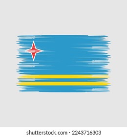 Aruba Flag Brush Vector Illustration