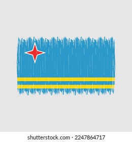 Ilustración del vector de pincel de bandera de Aruba