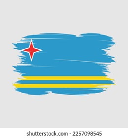 Aruba Flag Pinselstrich-Vektorgrafik