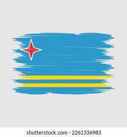 Ilustración del vector de pincel de bandera de Aruba
