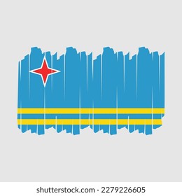 Aruba Flag Brush Vector Illustration