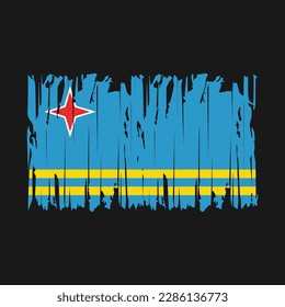 Ilustración del vector de pincel de bandera de Aruba