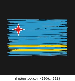 Ilustración del vector de pincel de bandera de Aruba