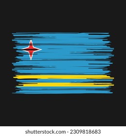 Ilustración del vector de pincel de bandera de Aruba
