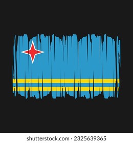 Aruba Flag Brush Vector Illustration