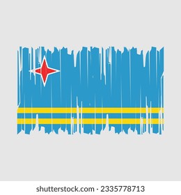 Ilustración del vector de pincel de bandera de Aruba