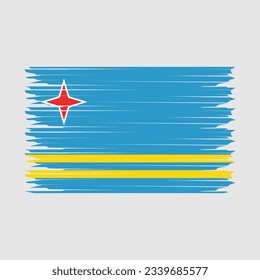 Aruba Flag Brush Vector Illustration
