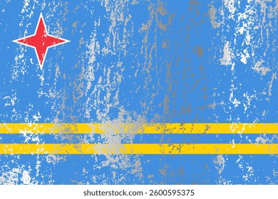 Aruba flag with grunge effect.