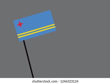 Aruba flag isolated on grey background