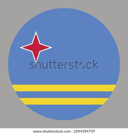 Aruba Flag. National Aruba flag. Flag of Aruba. Flag of Aruba Vector graphics