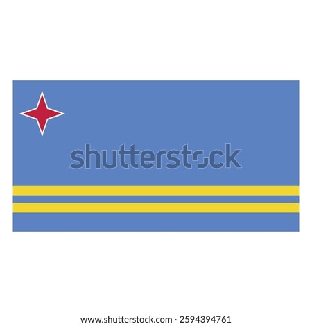 Aruba Flag. National Aruba flag. Flag of Aruba. Flag of Aruba Vector graphics