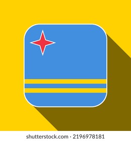 Aruba Flagge, offizielle Farben. Vektorgrafik.