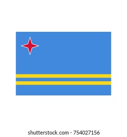 Aruba flag on the white background. Vector illustration