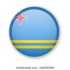 Aruba flag round bright icon vector Illustration