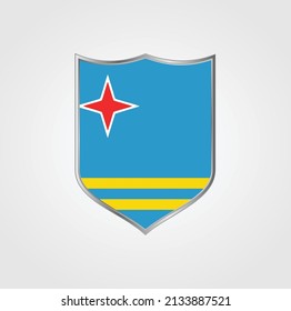 Aruba Flag with Shield Frame