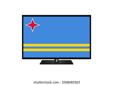 Aruba Flag Of Television,Vector Illustration, Isolate On White Background Icon. EPS10