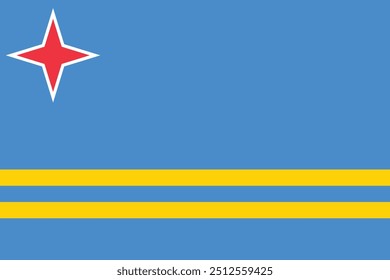 Projeto e ilustração do vetor da bandeira de Aruba , Bandeira nacional de Aruba 