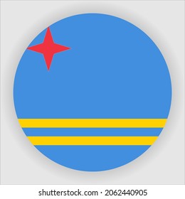 Aruba Flat Rounded Country Flag Icon