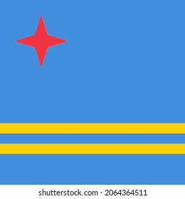 Aruba Flat Square Country Flag Icon