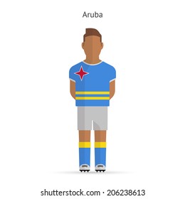 Aruba football player. Soccer uniform. Vector illustration.