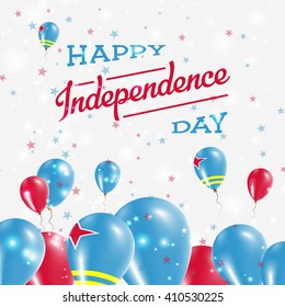 Aruba Independence Day Patriotic Design. Balloons in National Colors of the Country. Happy Independence Day Vector Greeting Card.