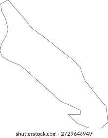 Aruba Island Map Shape Outline Stroke Isolated Simple Vector on Transparent Background.