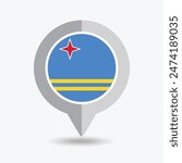 Aruba Location Pin Icon Vector Illustration