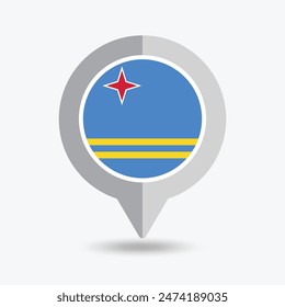 Aruba Location Pin Icon Vector Illustration