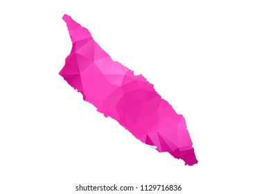 aruba Map - Abstract geometric rumpled triangular low poly style gradient graphic on white background , line dots polygonal design for your . Vector illustration