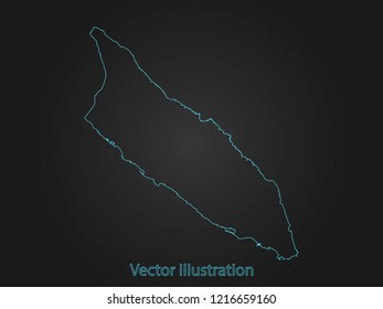 Aruba map - Abstract mash line and point scales on dark background with Aruba. flat design style, clean and modern. Vector Illustration eps10