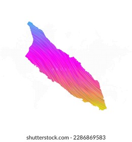 Aruba map in colorful halftone gradients. Future geometric patterns of lines abstract on white background. Vector Illustration Eps10.