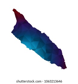 Aruba map - Colorful Polygonal map of Aruba  rumpled triangular low poly style gradient graphic background ,  Vector illustration eps 10.