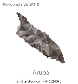 Aruba map in geometric polygonal style.Abstract gems triangle,modern design background.. Vector illustration EPS10