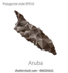 Aruba map in geometric polygonal style.Abstract gems triangle,modern design background.. Vector illustration EPS10