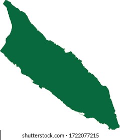 Aruba map in green color and yellow border on white background. vector illustration.