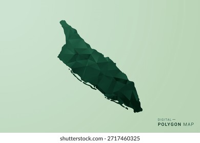 Karte von Aruba - Vektorgrafik im Stil eines grünen Polygons, geometrisches Design mit niedrigem Poly und sauberer Silhouette auf weichgrünem Hintergrund.