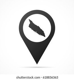 Aruba Map on location pin. Map pointer isolated on a white background.
Conceptual vector illustration.