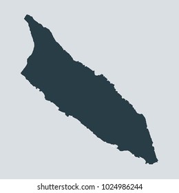 Aruba map on white background vector, Aruba Map Outline Shape Gray on White Vector Illustration, High detailed Gray illustration map Aruba.