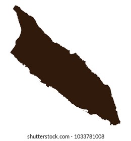 Aruba map on white background vector, Aruba Map Outline Shape Black on White Vector Illustration, High detailed black illustration map -Aruba.