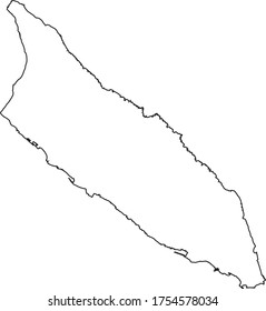 Aruba map in white color and black border on white background. Vector illustration.